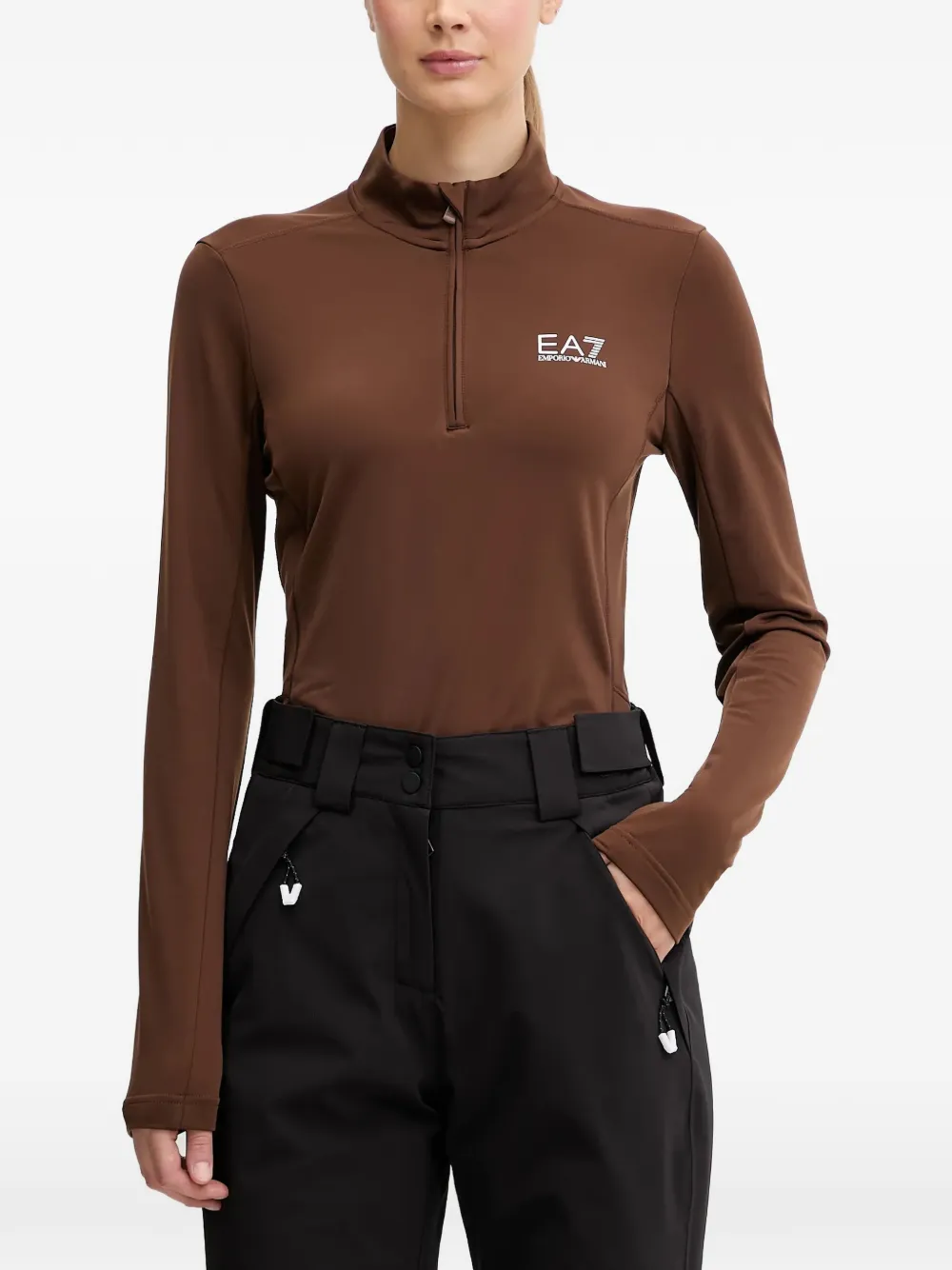 

Лыжный топ с логотипом Ea7 Emporio Armani, коричневый