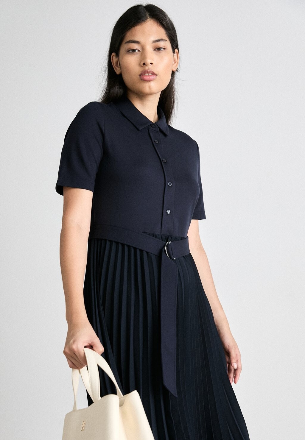 

Платье-блузка MIX PLEATED DRESS Tommy Hilfiger, темно-синий