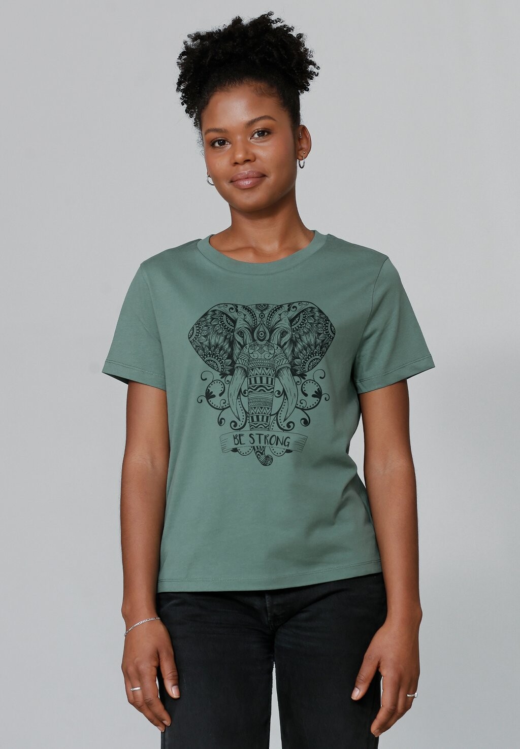 

Футболка с принтом MANDALA ELEPHANT watapparel, темно-зеленый