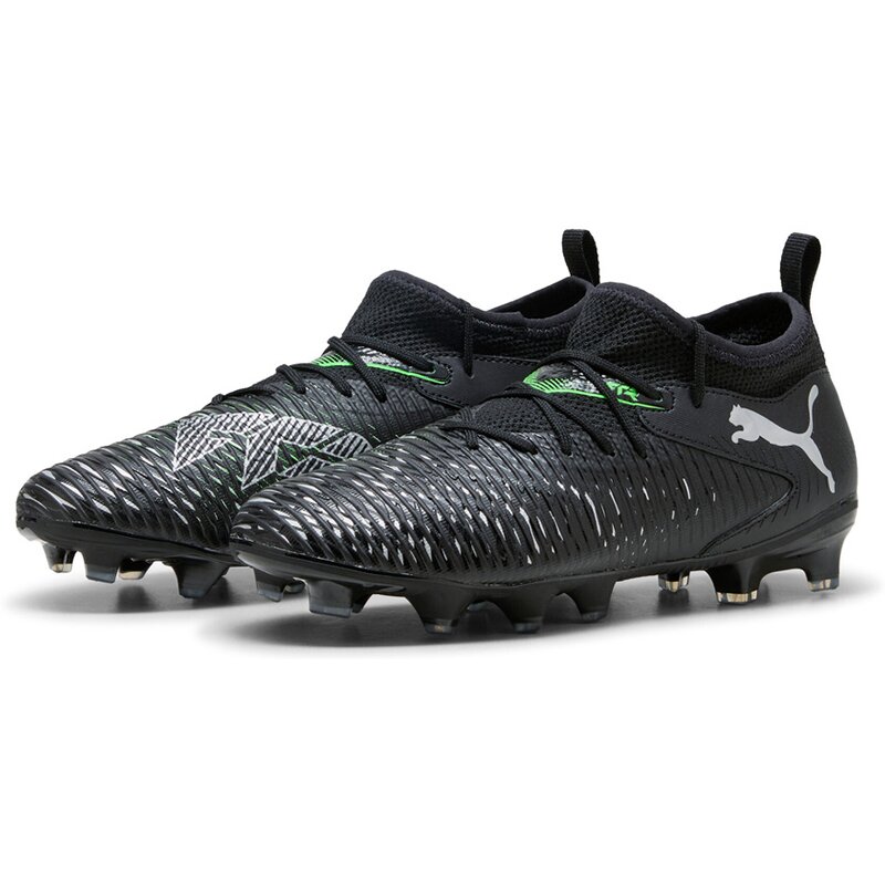 Футбольные бутсы для газона Future 8 Match FG/AG JR Puma, цвет puma black-puma silver-fluo green — фото 3