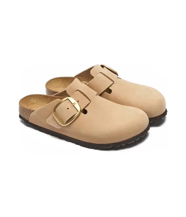 Бостонские мюли, кожаные сандалии Narrow fit Birkenstock, бежевый — фото 3