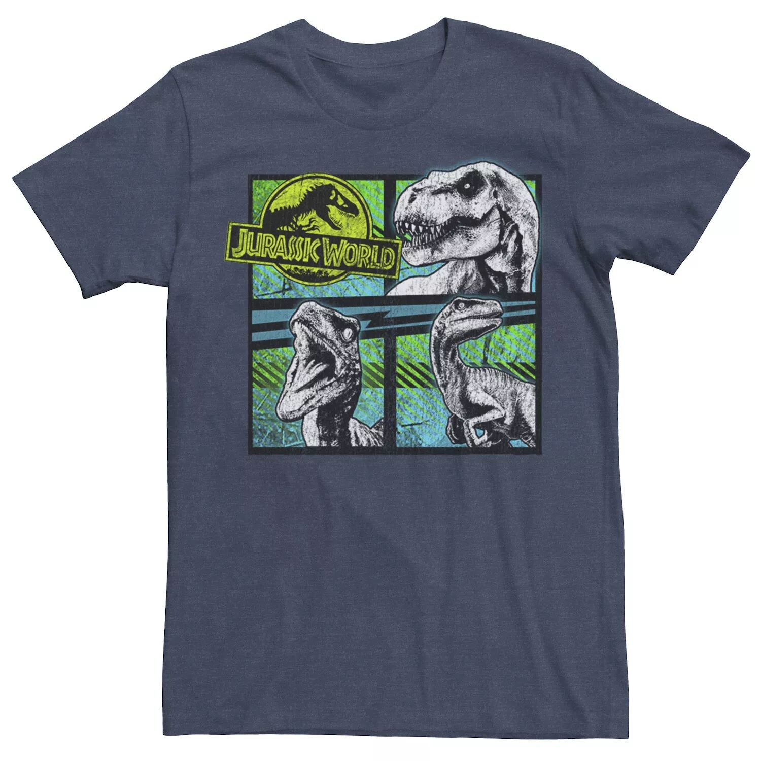 

Мужская футболка Jurassic World Dinosaurs Group Of 3 с неоновой графикой Licensed Character