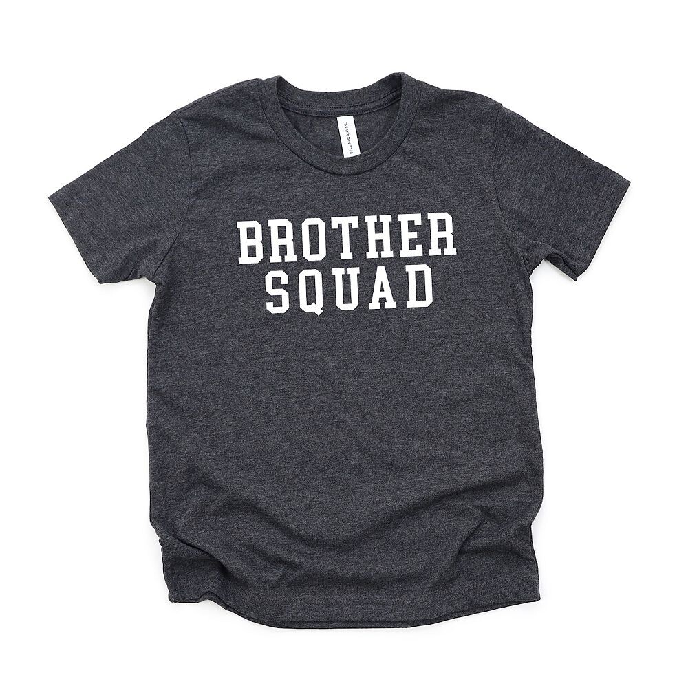 

Футболка с короткими рукавами и рисунком Brother Squad для малышей The Juniper Shop, цвет Charcoal