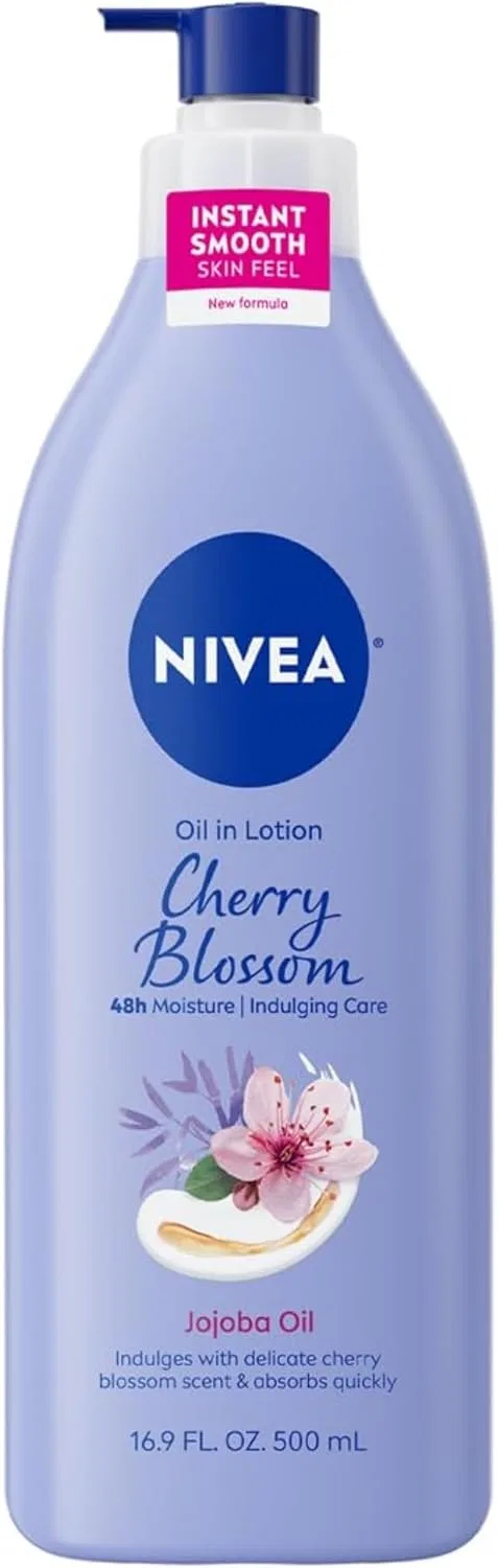 Лосьон для тела Nivea с маслом жожоба и ароматом вишни, 500 мл, набор 3 шт.