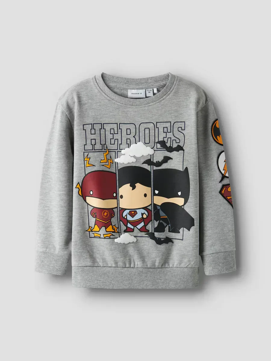Толстовка для мальчика BATMAN с рельефом Name it, серый