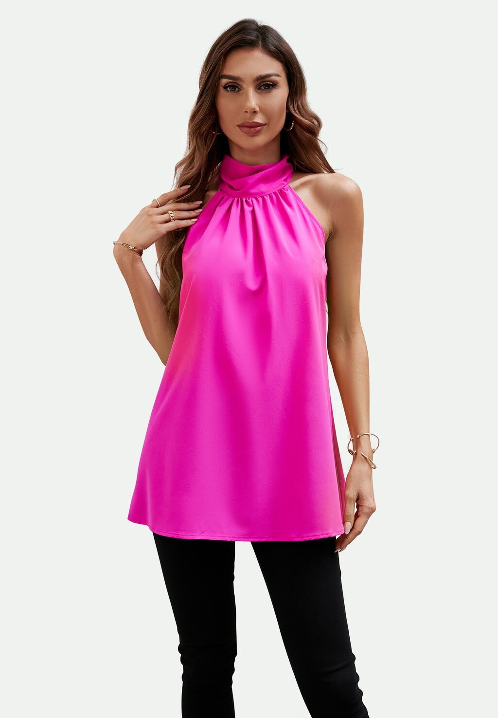 

Блузка HALTER NECK SLEEVELESS TIE BACK FS Collection, цвет magenta