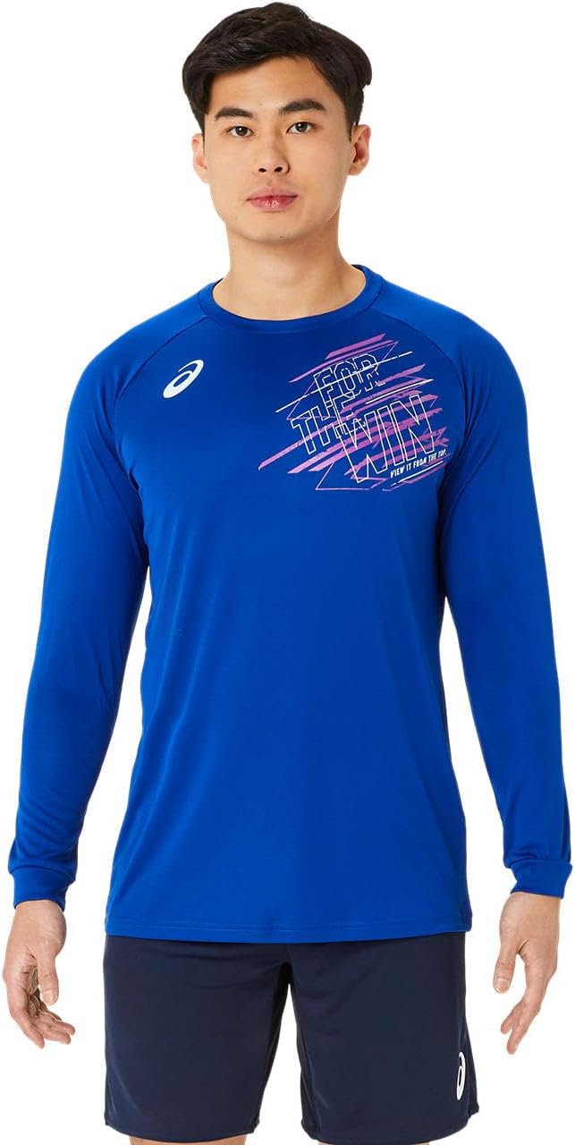 

Футболка с длинным рукавом ASICS для волейбола с сухим принтом (Slip Transfer) 2053A188, унисекс, для взрослых, синий