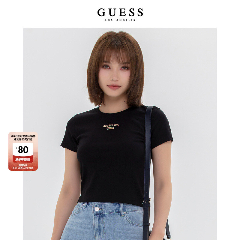 

Футболка женская Guess с короткими рукавами, черный