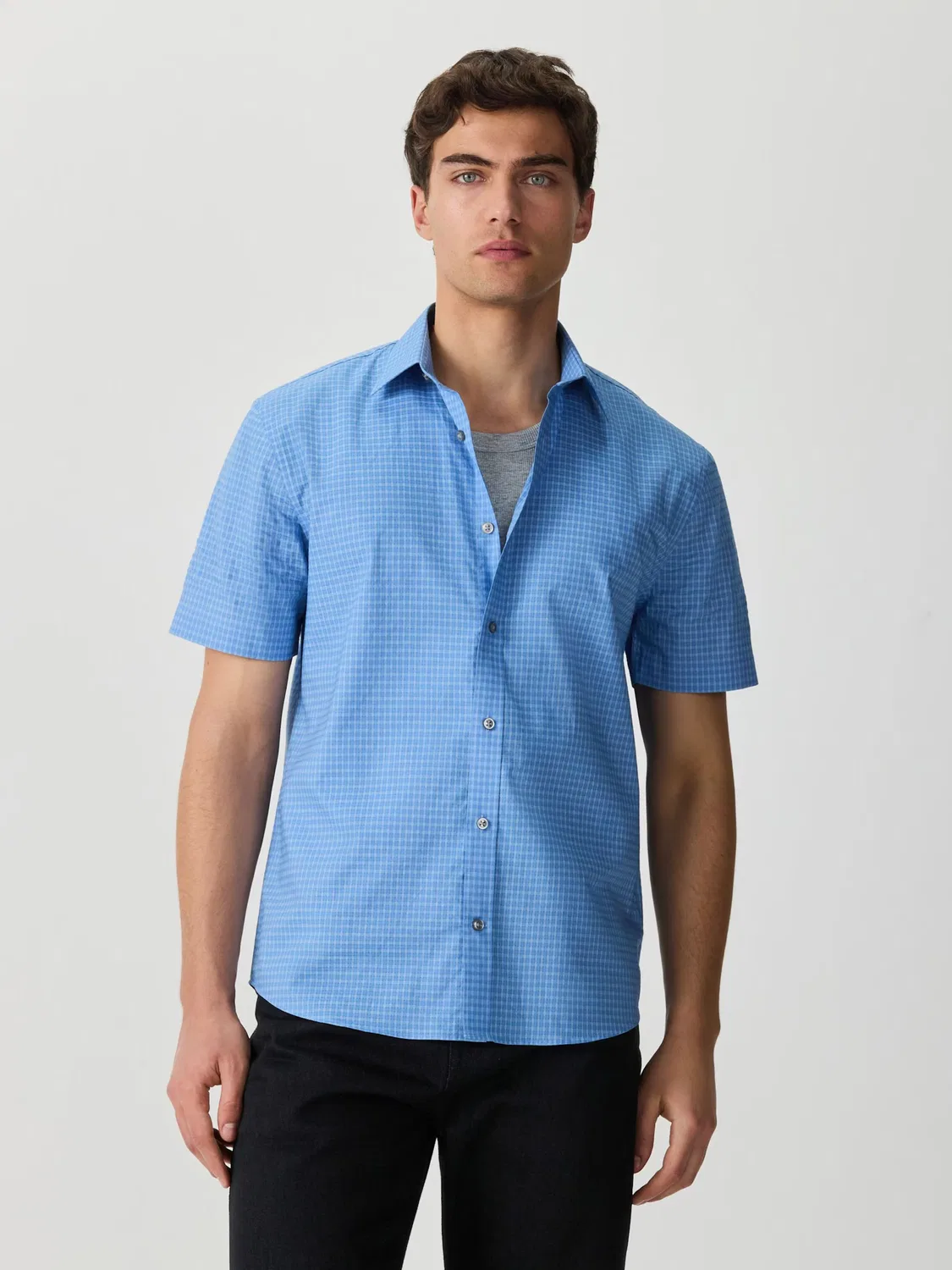 Рубашка на пуговицах стандартного кроя 'N. Premium' Next, Blue/Light Blue — фото 2