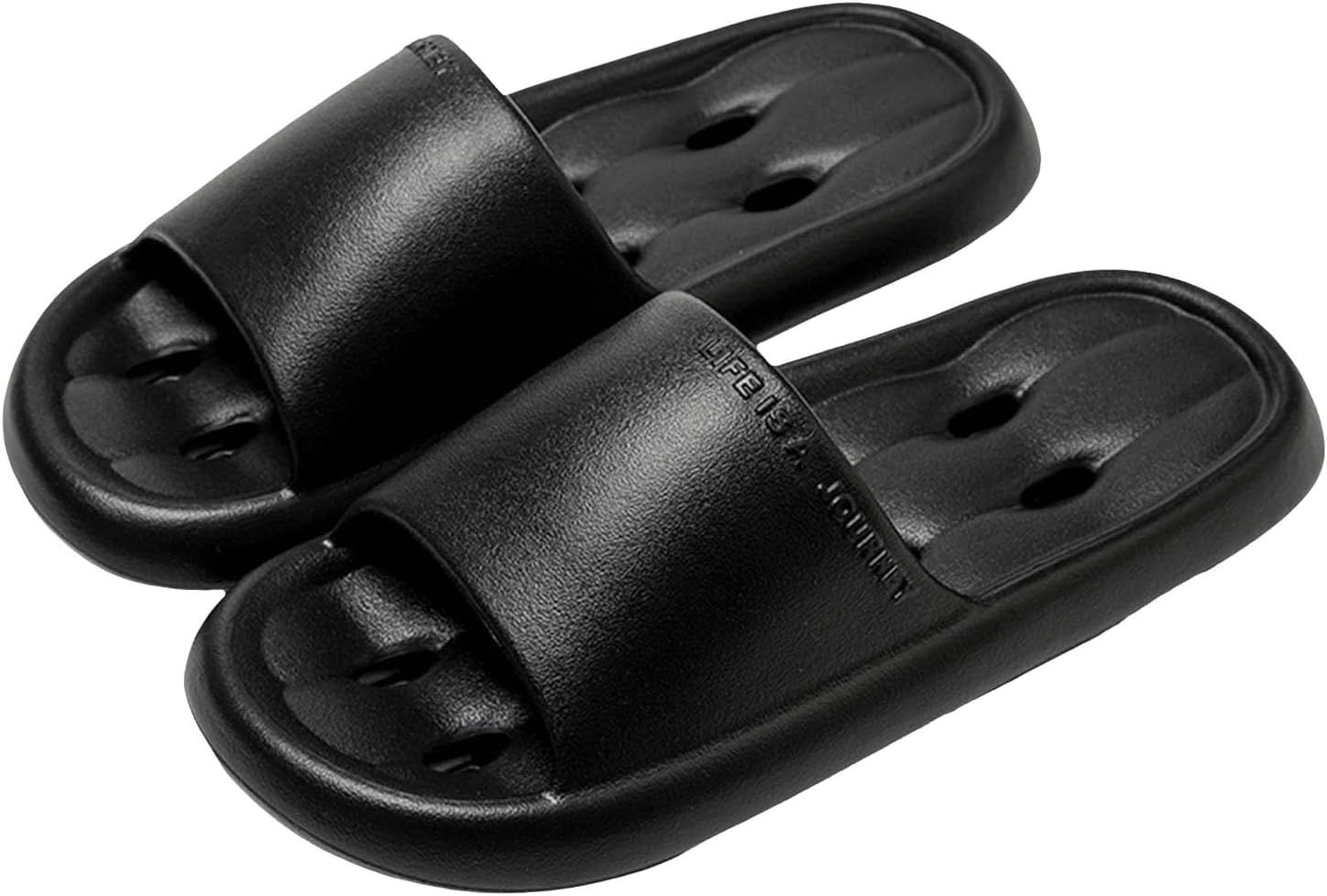 

Душевые тапочки Быстро сохнущие Нескользящие Удобные Пляжные тапочки для дома Мужские и женские Нескользящие сандалии Generic, черный