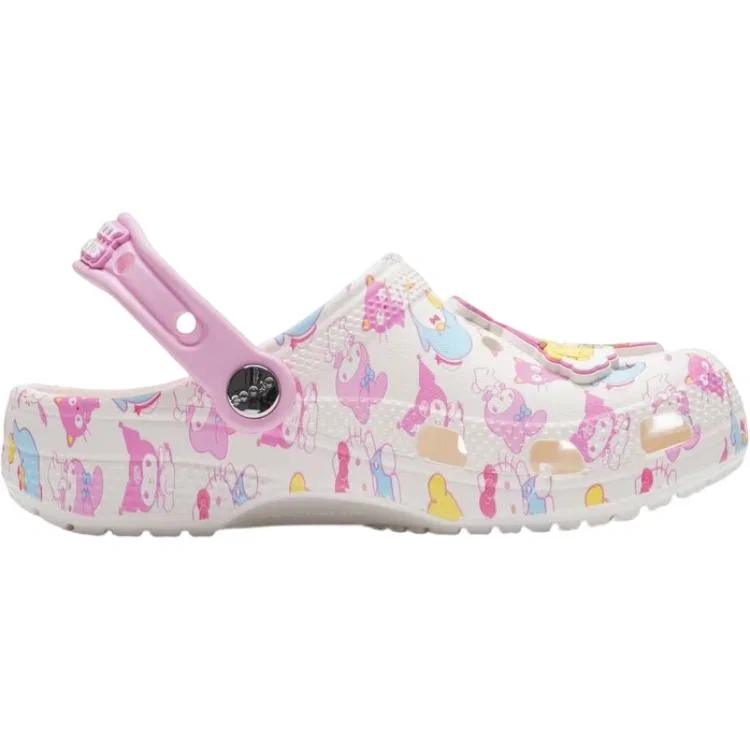 Детские клоги Crocs x Hello Kitty Classic Clog розово-белые — фото 3