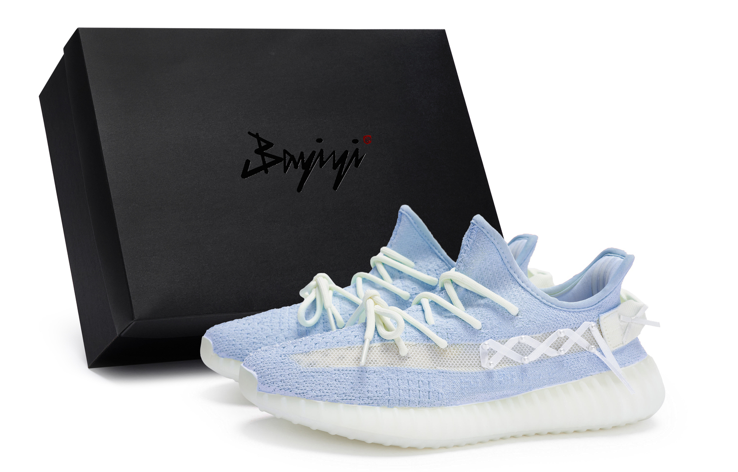 Yeezy Boost 350 V2 Противоскользящие Износостойкие Низкие Повседневные Кроссовки Унисекс Белый Синий Adidas Originals