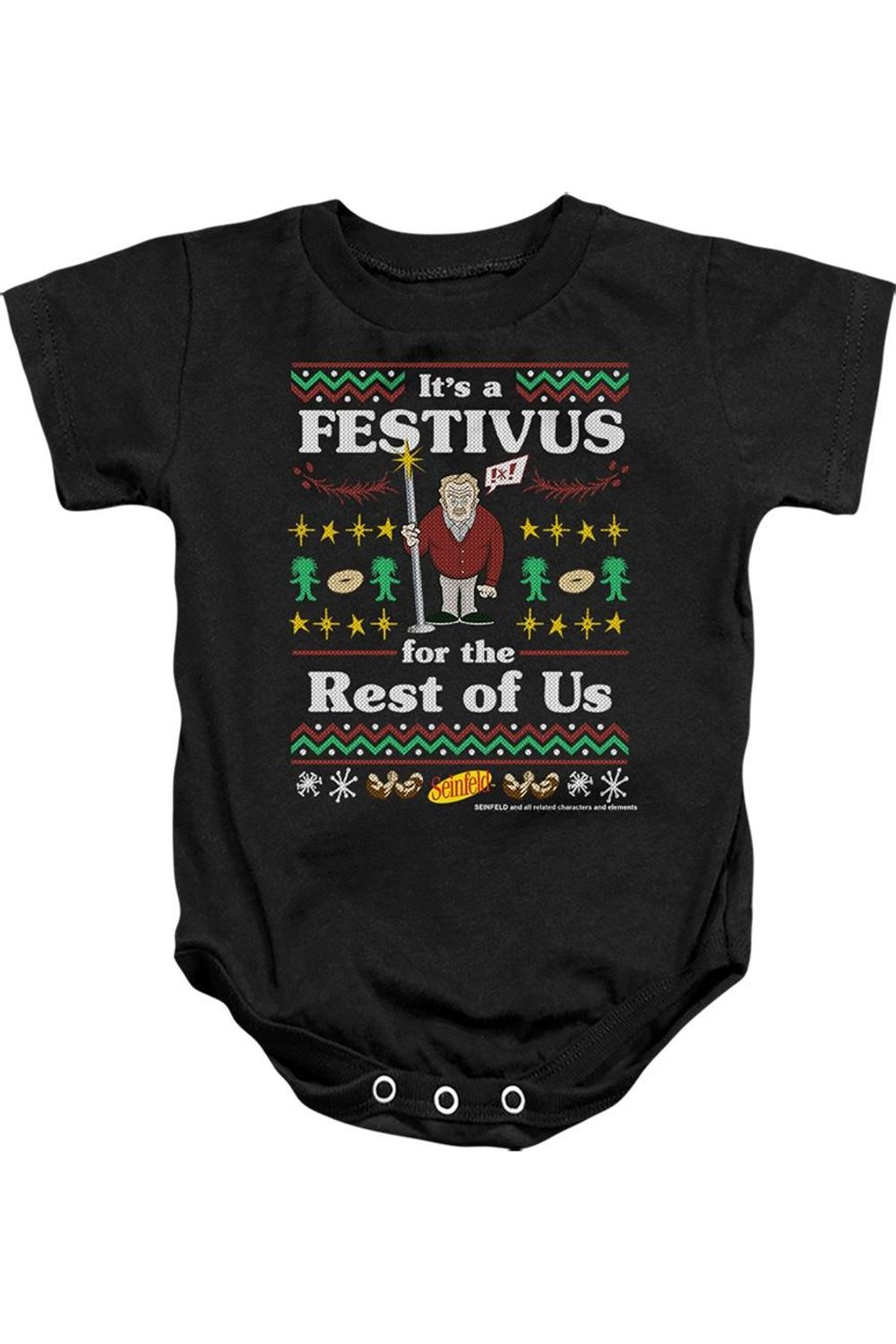 

Комбинезон для младенцев Seinfeld Festive Festivus Gildan, черный