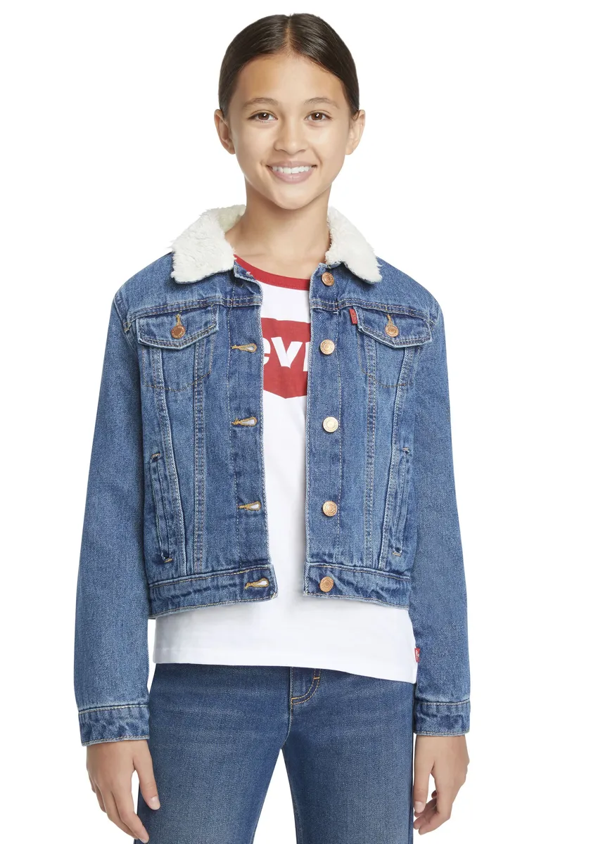 

Детская джинсовая куртка Levi's "LVG SHERPA TRUCKER JACKET", без капюшона, для ДЕВОЧЕК Levi'S Kids, цвет Bristol