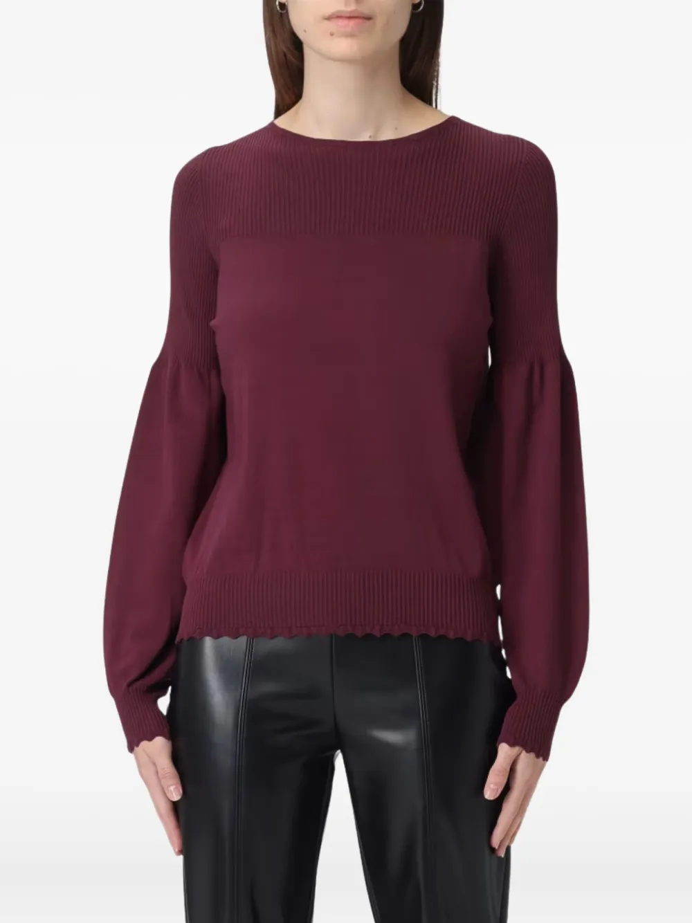 

Вязаный свитер с рукавами-клёш Twinset, фиолетовый