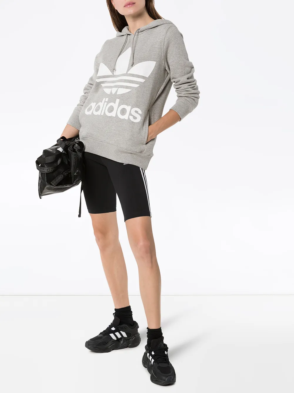 Худи с логотипом Trefoil adidas, серый — фото 2