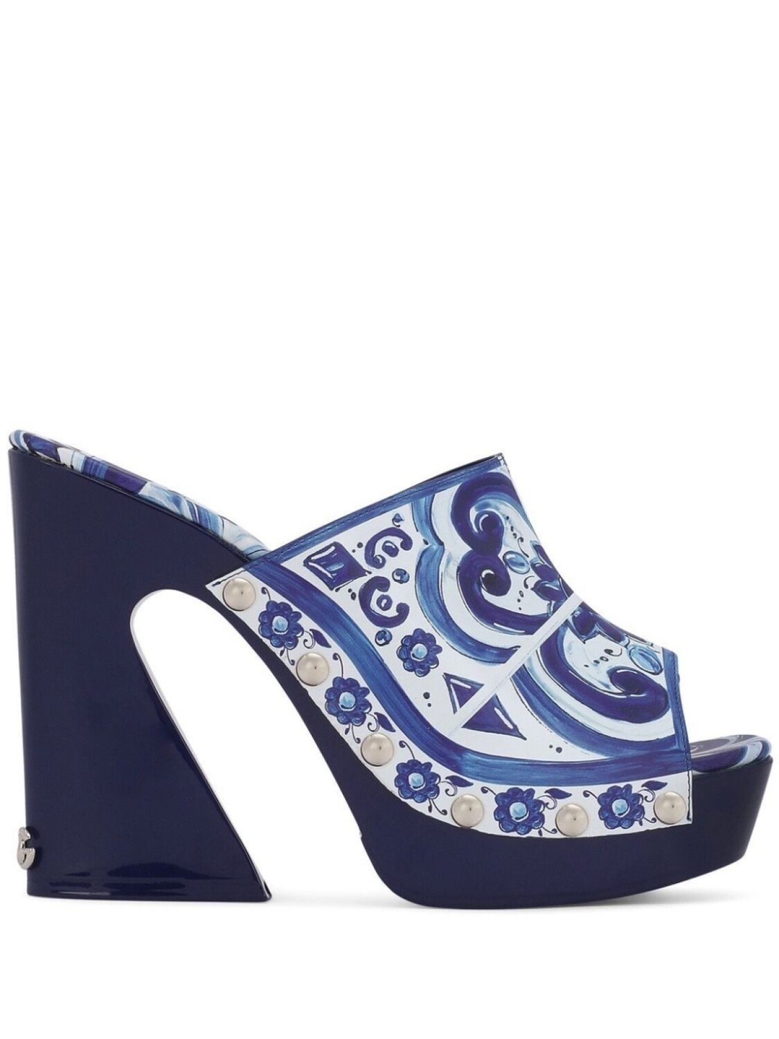 

Dolce & Gabbana мюли на платформе с принтом Majolica, синий