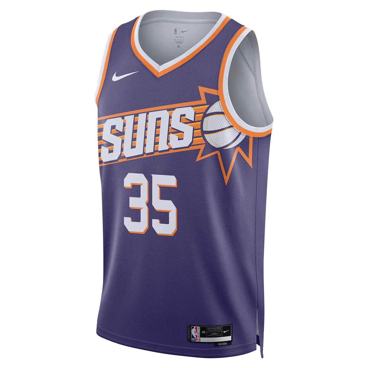 

Мужская футболка Nike Phoenix Suns Kevin Durant Icon Edition 2023-2024, пурпурный
