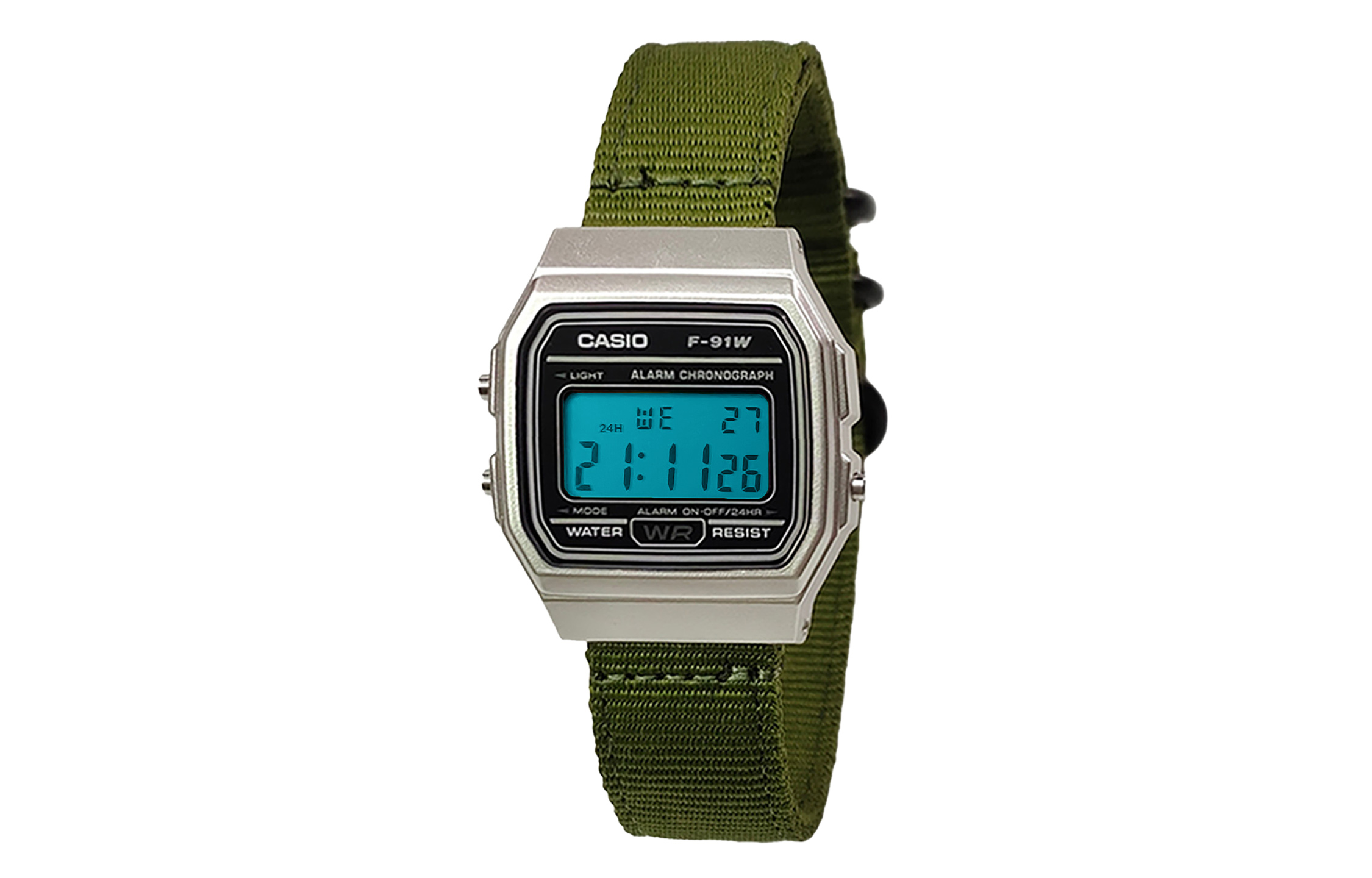 

CASIO Мужские часы Retrofit Series с кварцевым механизмом и нейлоновым ремешком, черный циферблат
