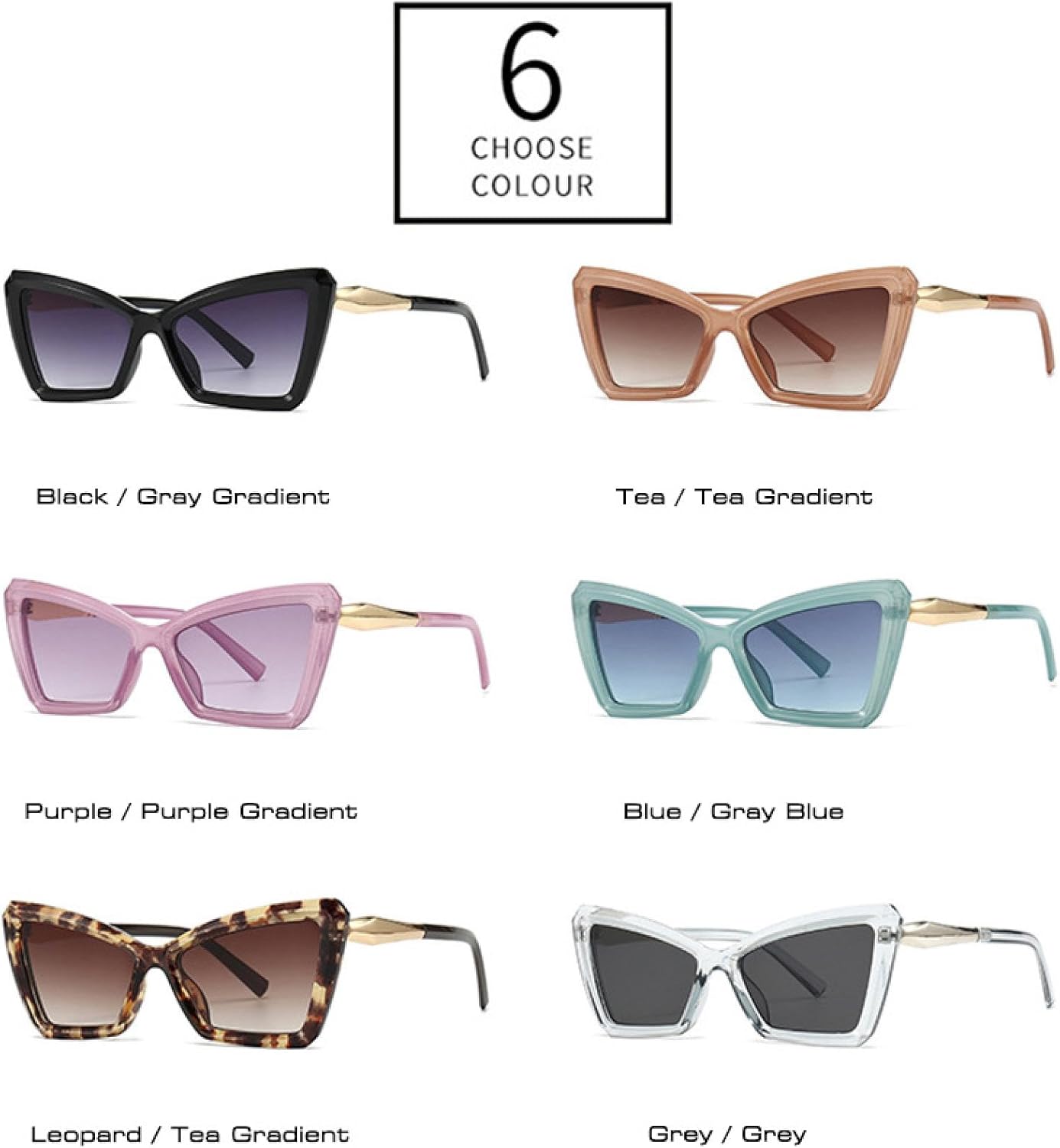 

Солнцезащитные очки «кошачий глаз» для женщин с градиентным переходом цвета, мужские солнцезащитные очки цвета «чайный синий» с защитой от УФ-излучения UV400 DSVIGF, Tea Tea Gradient