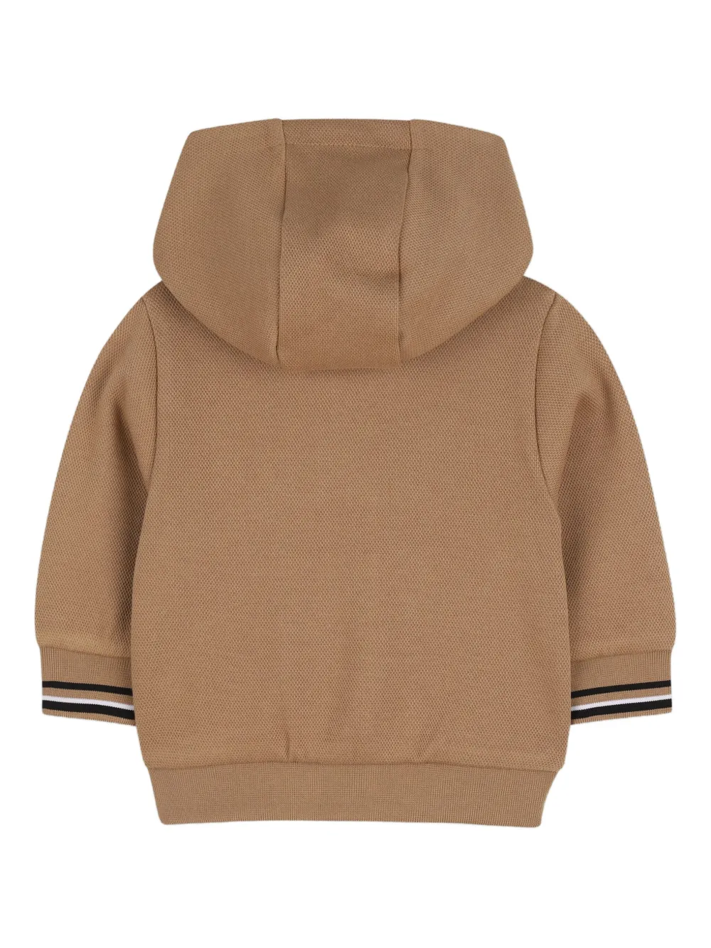 Толстовка с капюшоном на молнии BOSS Kidswear, коричневый — фото 2