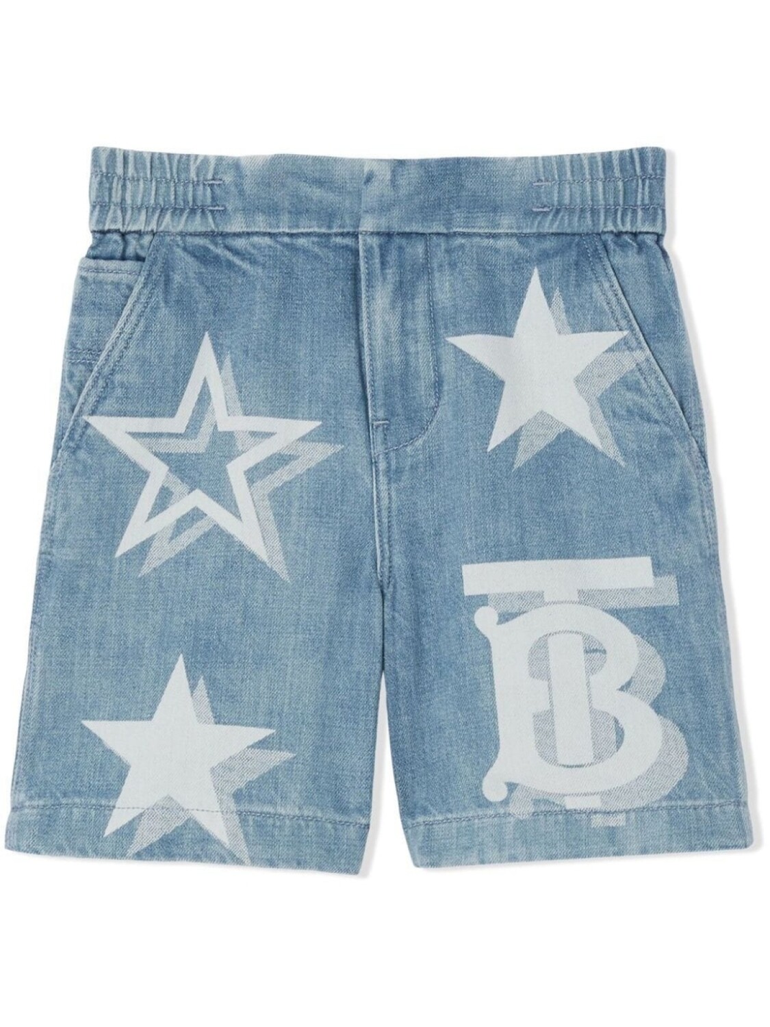

Burberry Kids джинсовые шорты с логотипом, синий