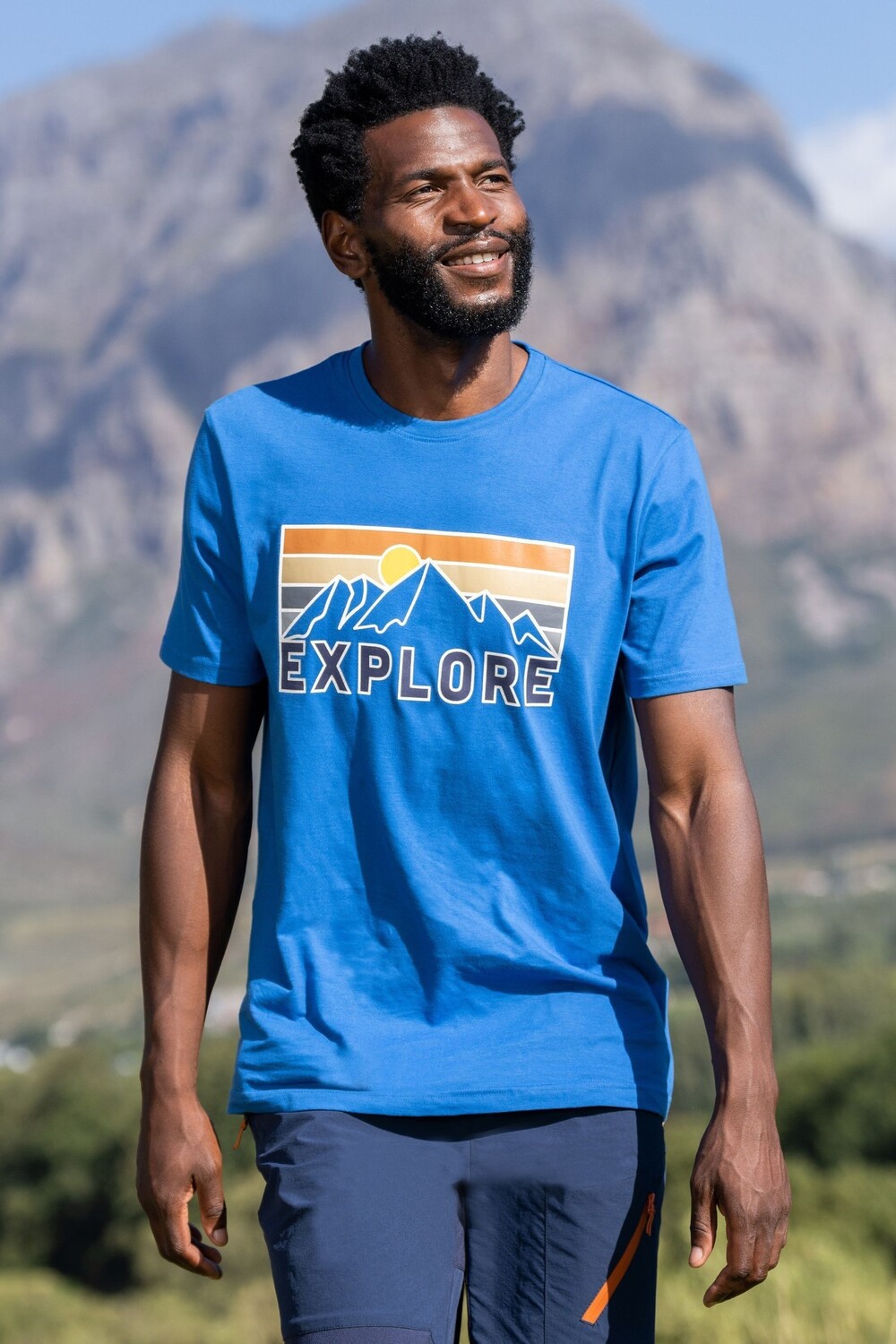 

Мужская футболка Explore из натурального хлопка Mountain Warehouse, синий