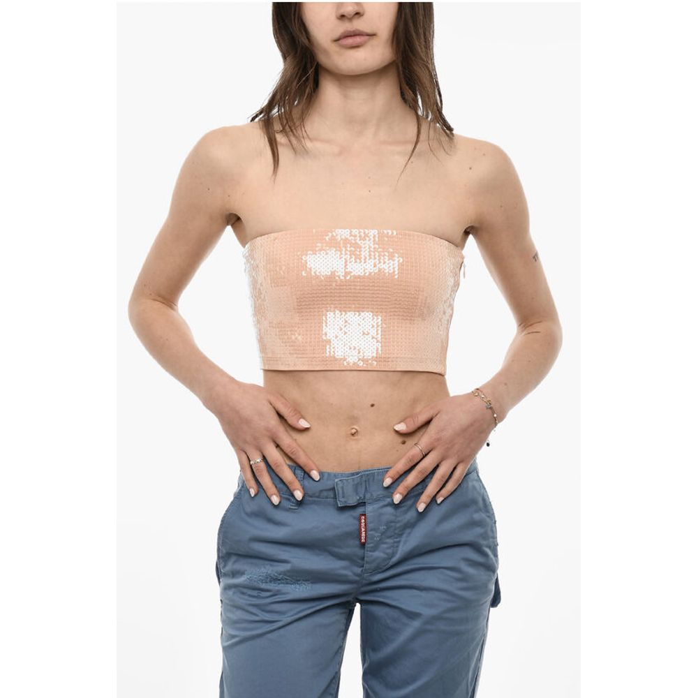 

Укороченный топ без бретелек с пайетками Dsquared2, Multicolor