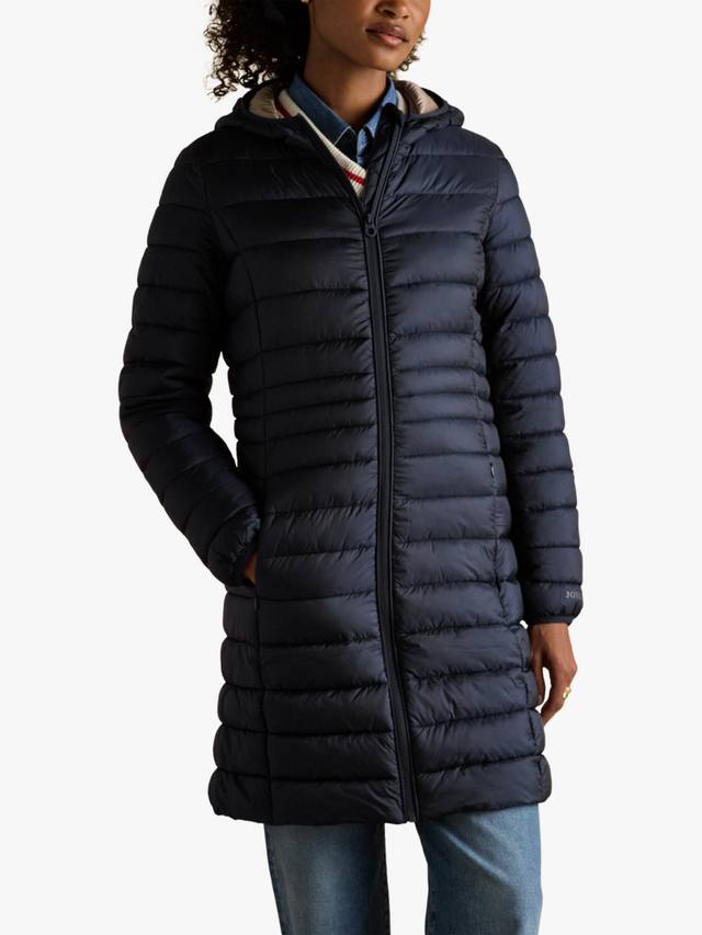 

Утепленное длинное пальто с капюшоном Joules, Navy