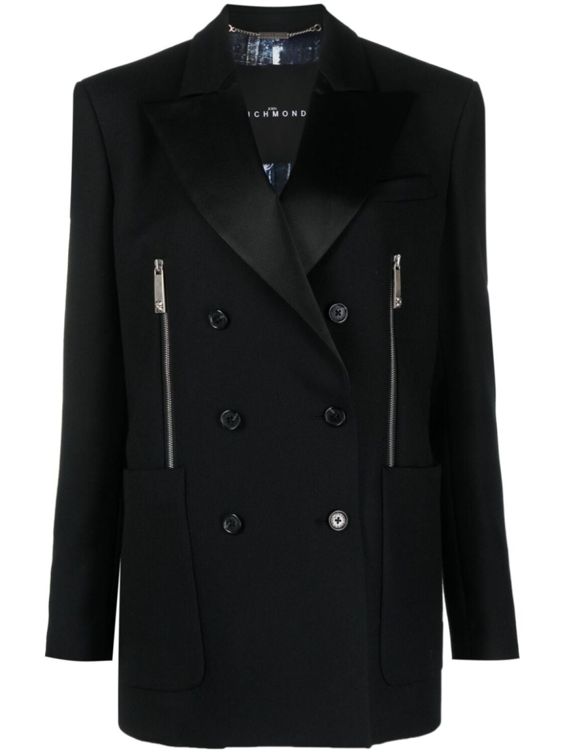 

John Richmond Buet double-breasted virgin-wool blazer, черный