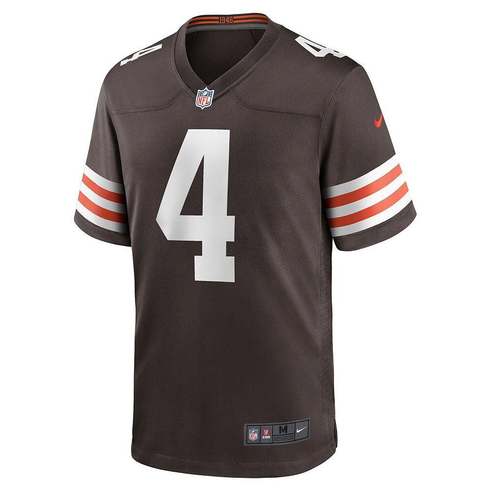 Мужское игровое джерси Nike Deshaun Watson Brown Cleveland Browns, цвет Brn Brown — фото 3