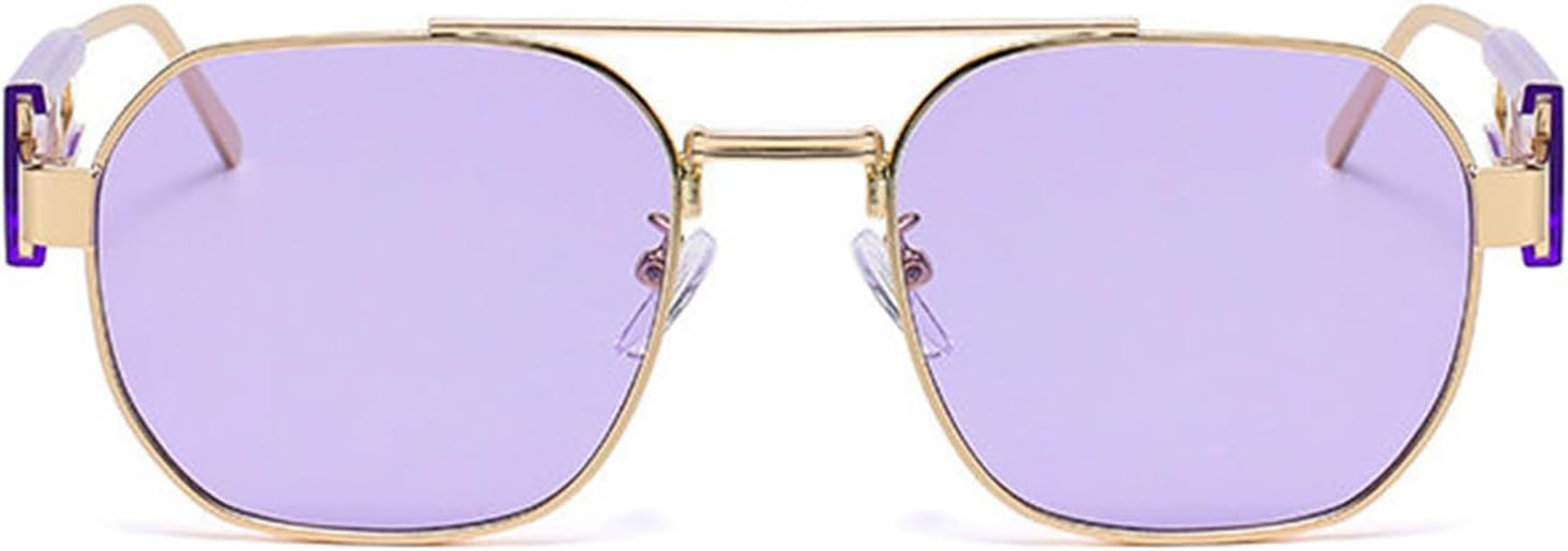 

Willochra Ретро Многоугольные Квадратные Металлические Женские Роскошные Двухлучевые Модные Градиентные Солнцезащитные Очки UV400 Мужские Панк Солнцезащитные Очки, C11