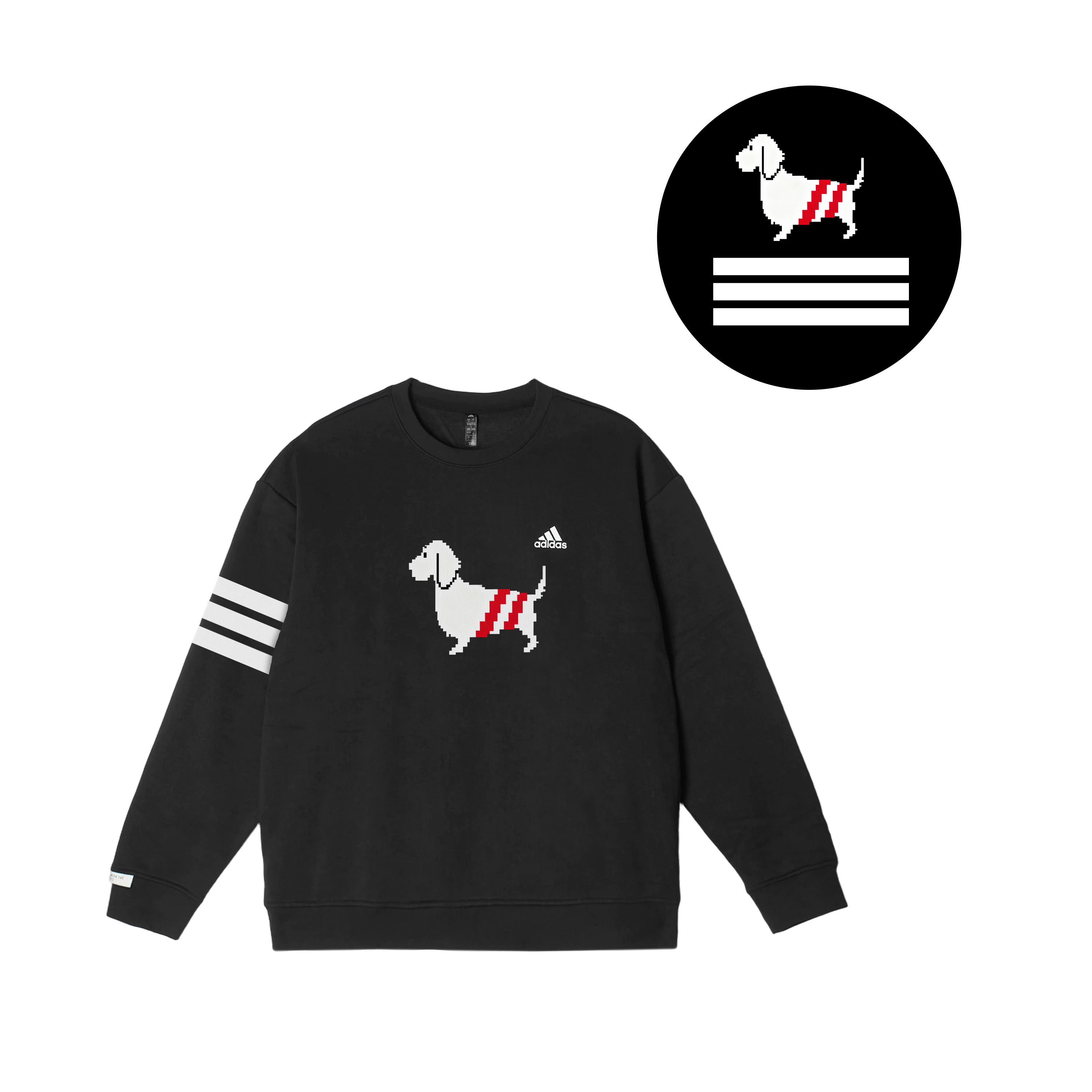 Adidas Толстовки LABEL, унисекс, черные, с круглым вырезом, средней толщины, стандартного размера — фото 3
