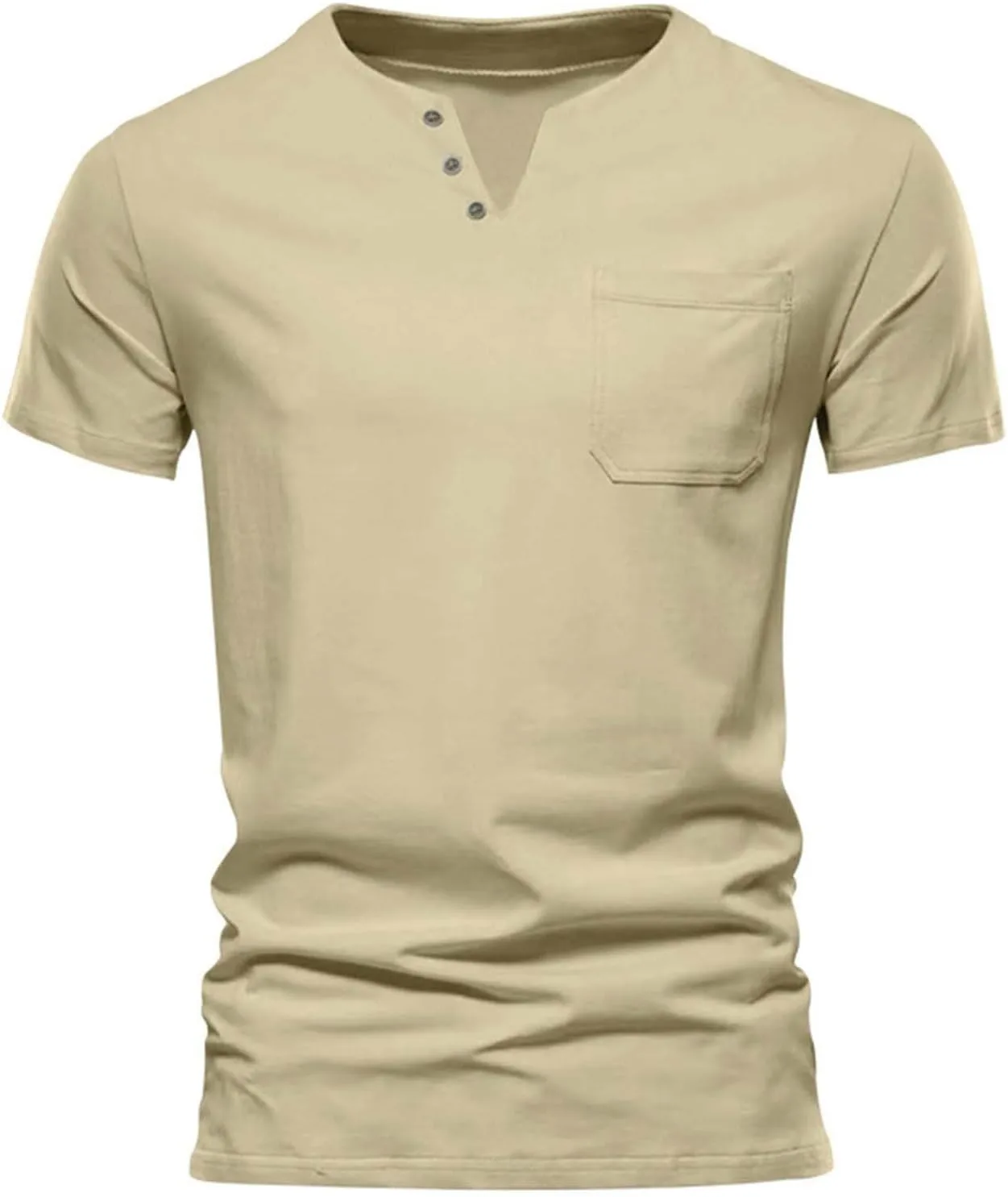 

Мужская футболка с V-образным вырезом и карманом, Slim Fit, короткий рукав