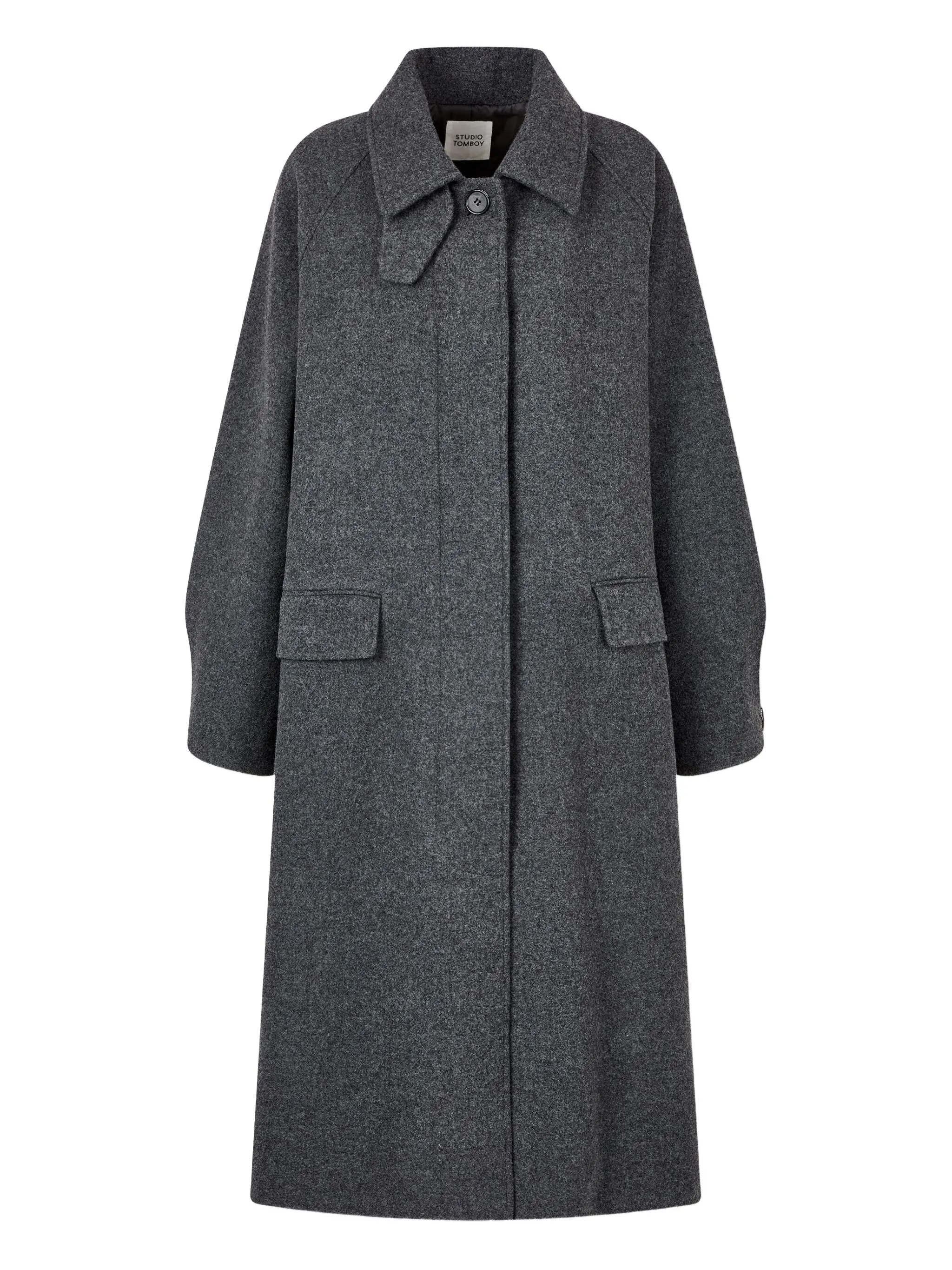 

Однобортное пальто Balmacaan Tomboy, серый