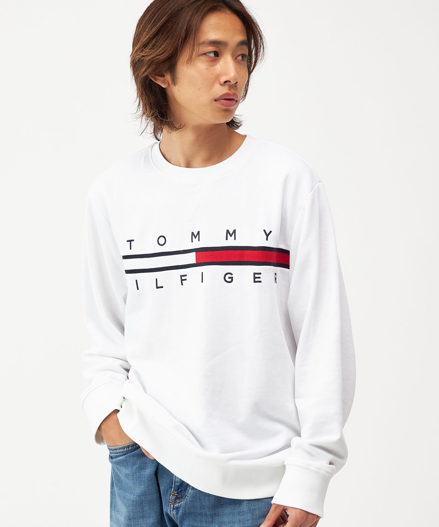 Футболка с длинным рукавом Chino из французской махровой ткани TOMMY HILFIGER, Navy DW5