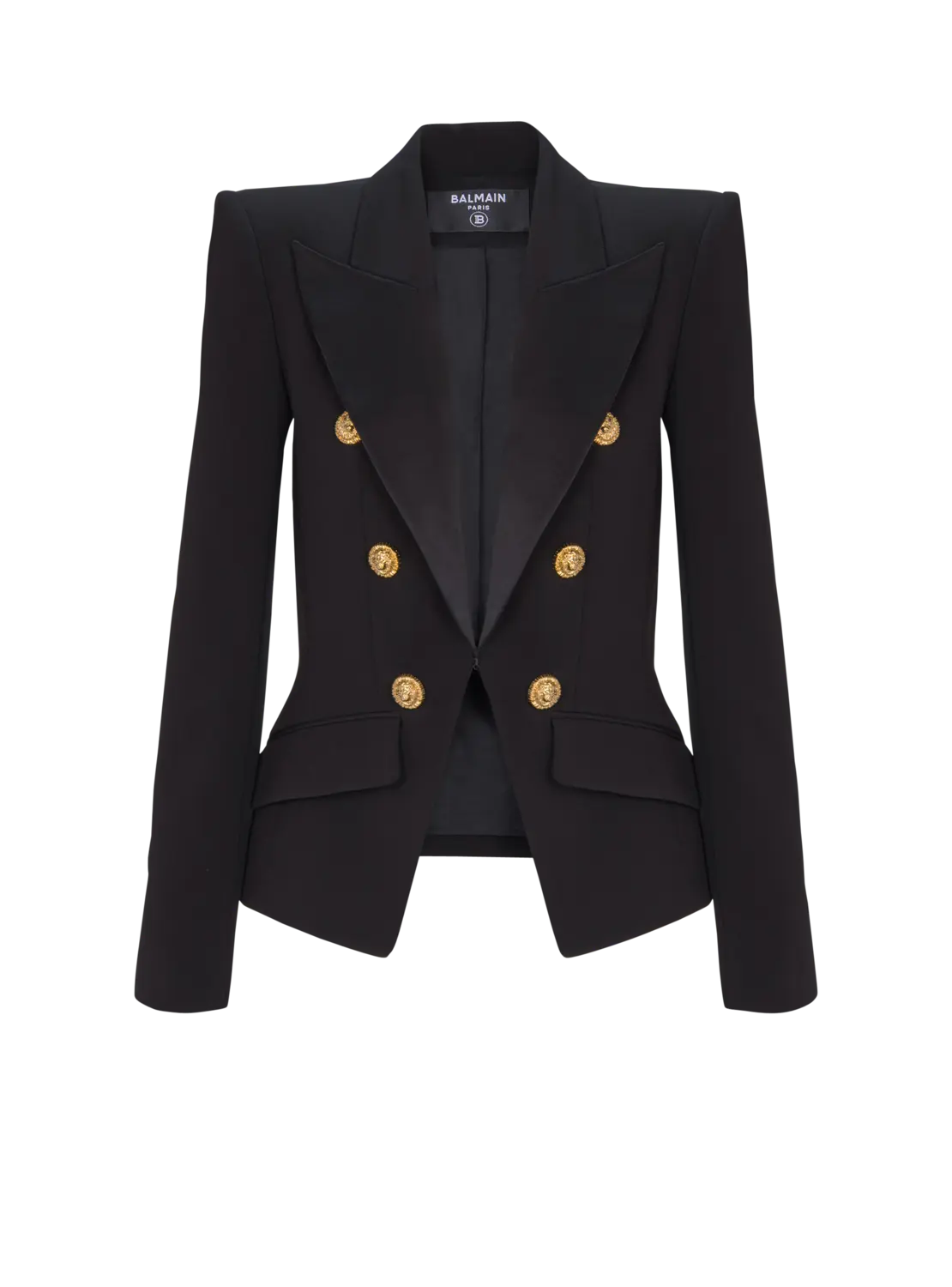 

Жакет с шестью пуговицами из жаккарда с рисунком "крокодил" Balmain, черный
