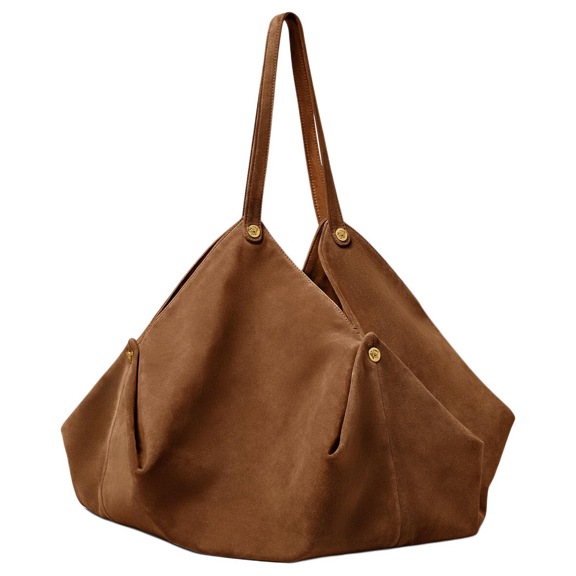 VERSACE FANSIZHE Protea кожаная сумка через плечо большая женская brown — фото 2