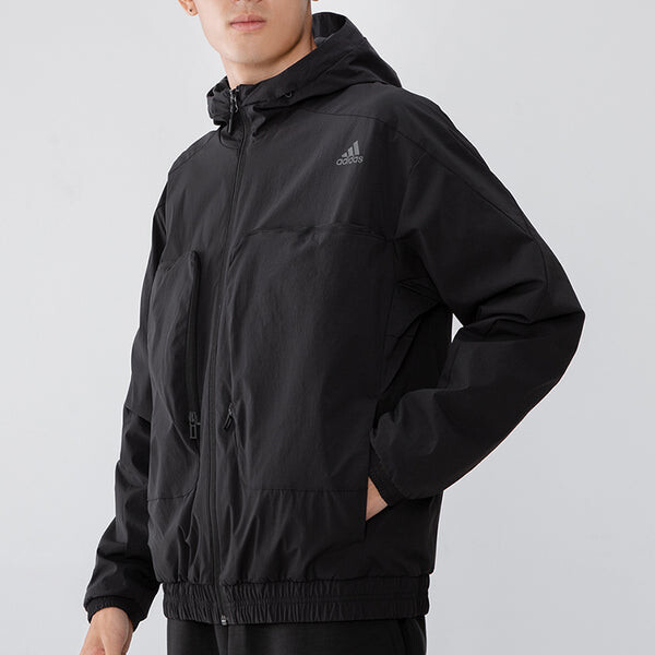 Куртка adidas Cargo Athleisure Casual Sports Hooded Jacket Black, черный — фото 4