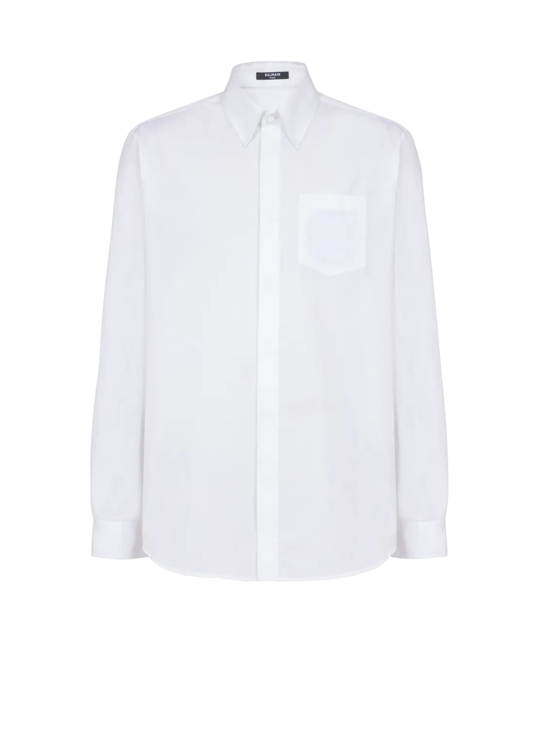 

Рубашка из поплина Balmain Ecusson с вышивкой, белый