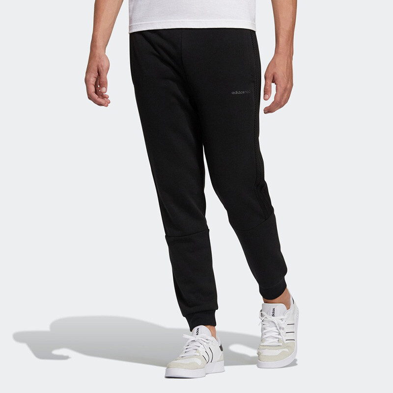 Трикотажные спортивные штаны мужские черные Adidas Neo, черный — фото 2