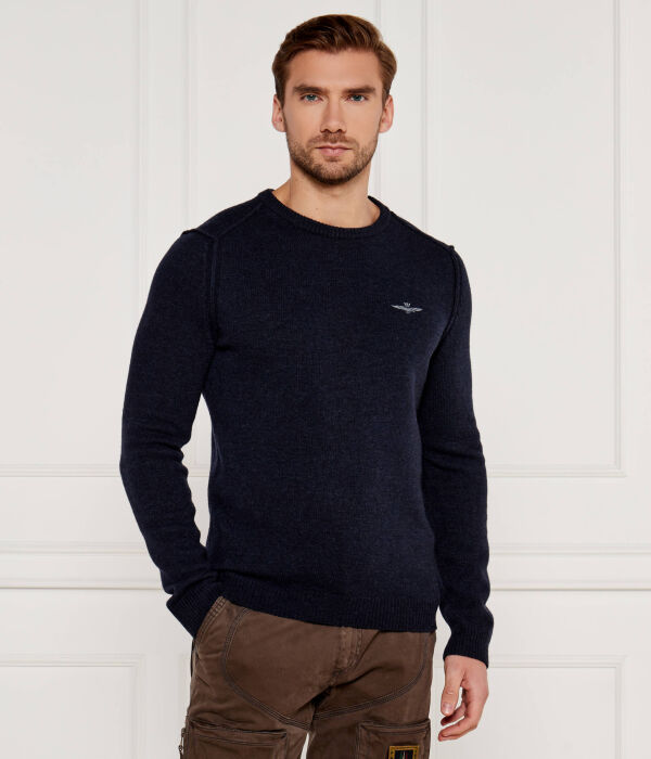 

Шерстяной свитер Regular fit Aeronautica Militare, синий