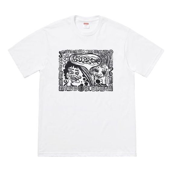 

Футболка fw18 faces tee white abstract human face short sleeve Supreme, белый