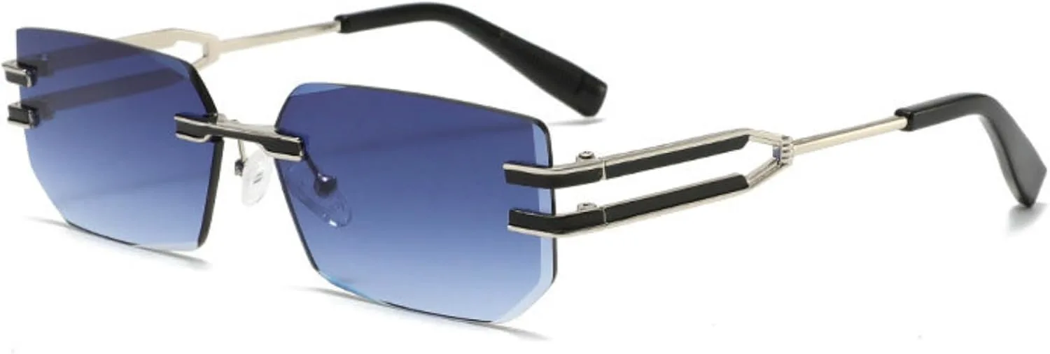 

Солнцезащитные очки Willochra без оправы, прямоугольной формы, для женщин и мужчин, модные, маленькие, узкие, прямоугольные, неправильной формы, в стиле 90-х, C4