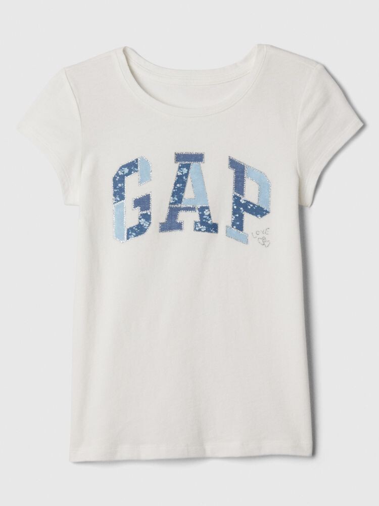 

Детская хлопковая футболка Gap, белый