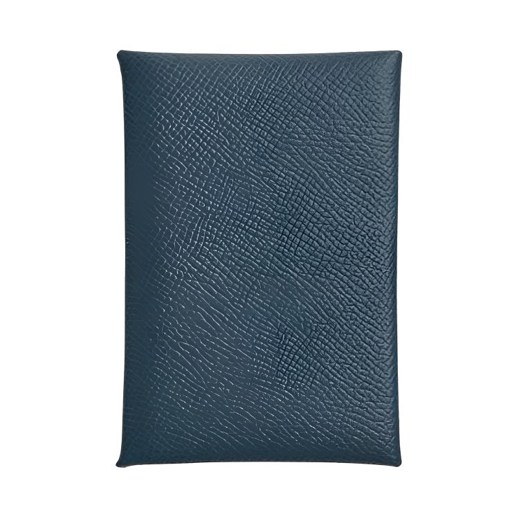 

HERMES Calvi Epsom Leather Card Holder для женщин Prussian Blue & Sis Green