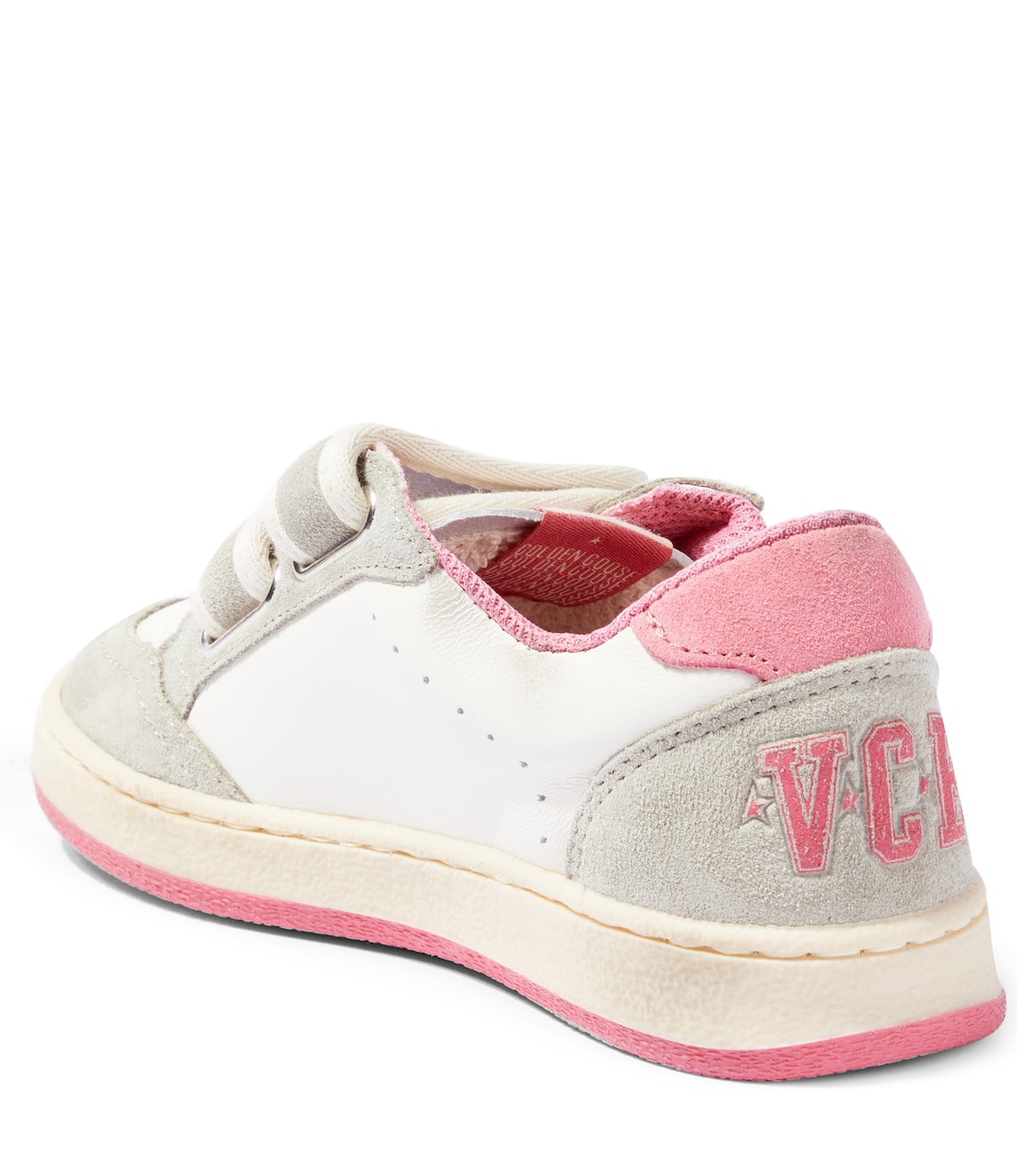 Кожаные кроссовки Ball Star Golden Goose Kids, White/ Red/ Taupe — фото 2