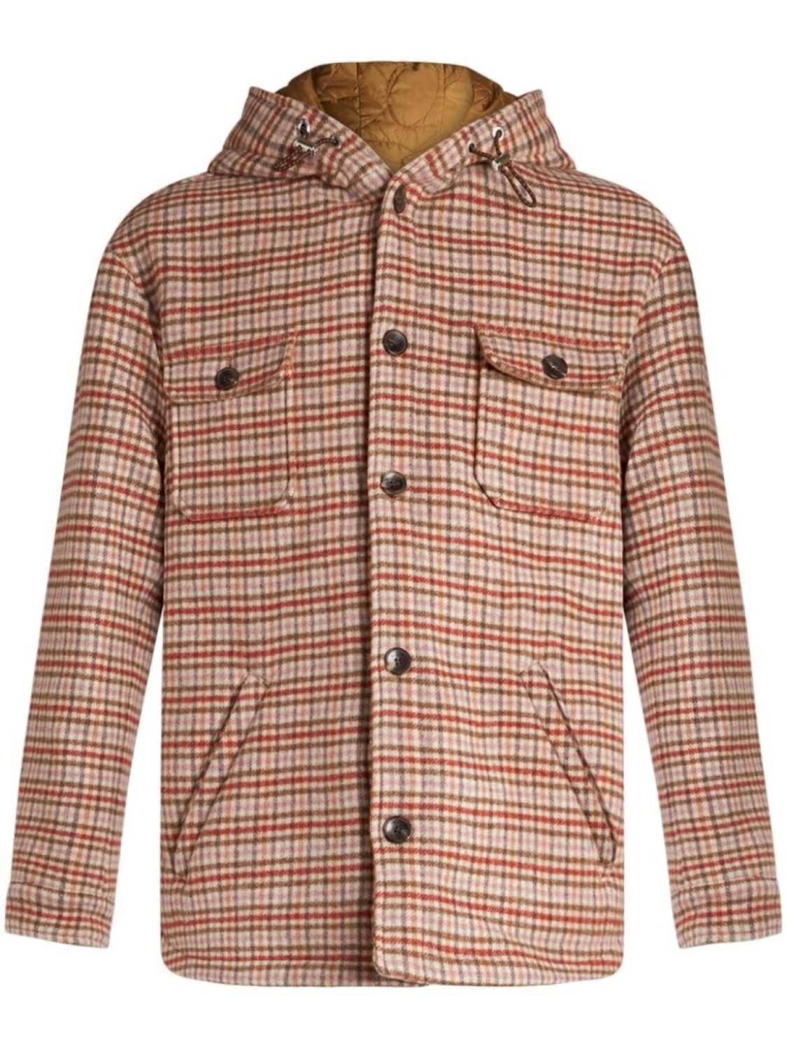 

ETRO куртка-рубашка в клетку тартан с капюшоном, розовый