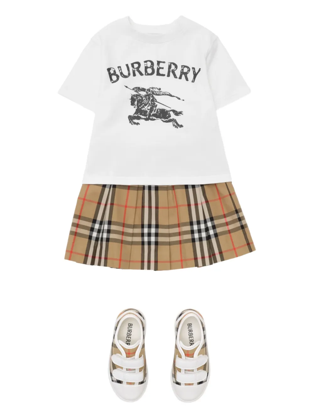 Футболка с принтом логотипа Burberry Kids, белый — фото 3