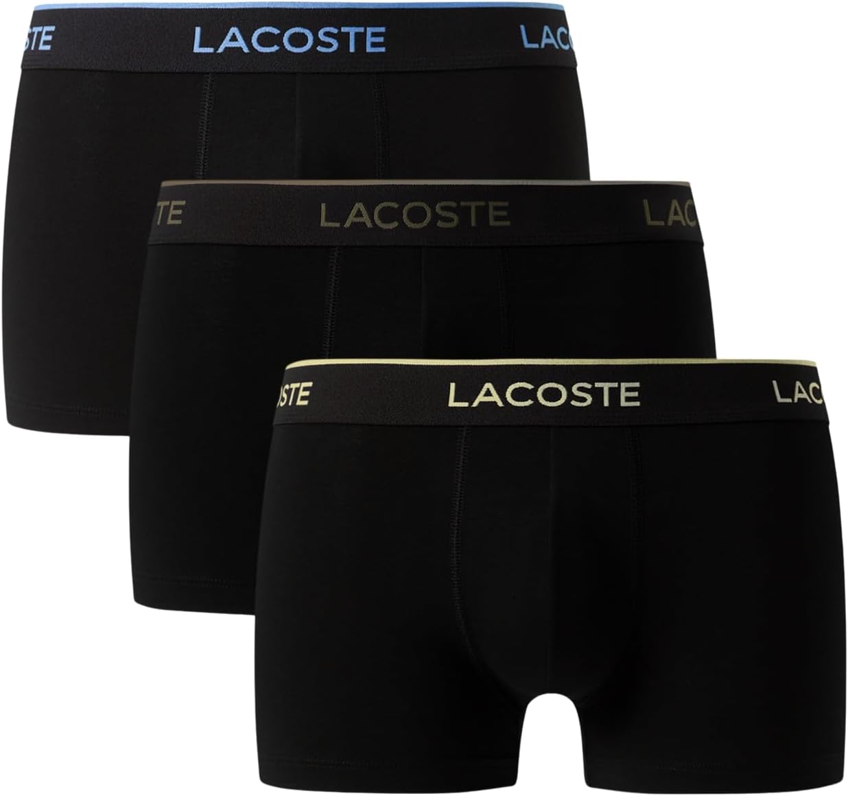

Lacoste мужские хлопковые эластичные трусы Essentials, 3 шт (Amazon Exclusives), Black/Vaporous/Olive/Sesame